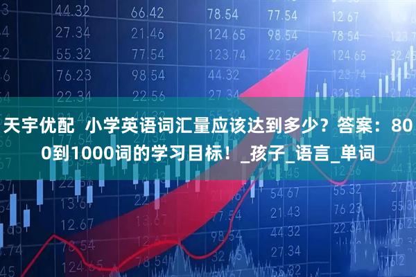 天宇优配  小学英语词汇量应该达到多少？答案：800到1000词的学习目标！_孩子_语言_单词